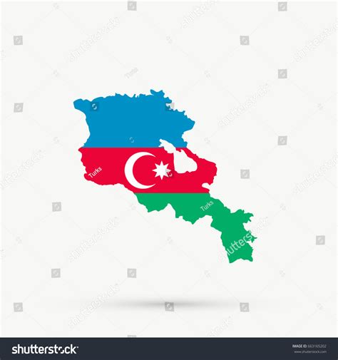 Vektor Stok Armenia Map Azerbaijan Flag Colors Editable (Tanpa Royalti) 663165202 | Shutterstock