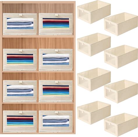 Amazon.com: 8 Pack Linen Closet Organizers and Storage, Foldable Closet ...