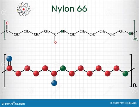 Nylon Nylon-6,6 Plastic Polymer, Chemical Structure. Skeletal Formula ...