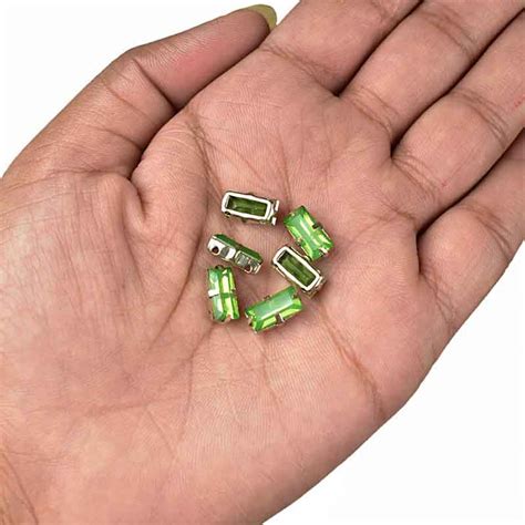 Shop Rectangle Shape Sew on Rhinestones online in Green Opal Color ...
