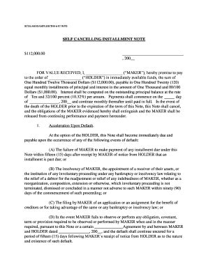 Sample Self Cancelling Installment Note 的图像结果