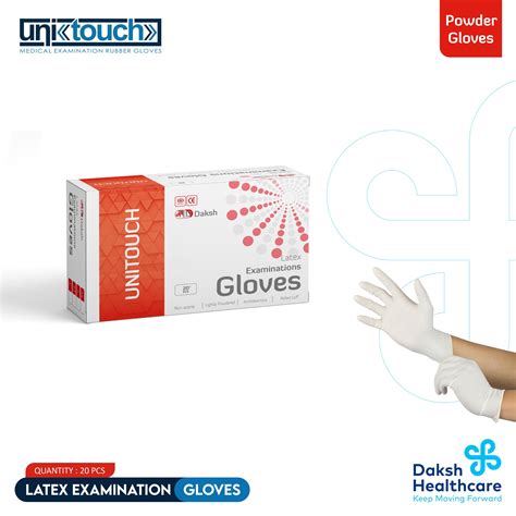 Unitouch Latex Powdered Examination Gloves Pack of 20 Pcs – Daksh ...