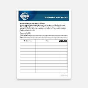 Image result for Table Topics Script Toastmasters