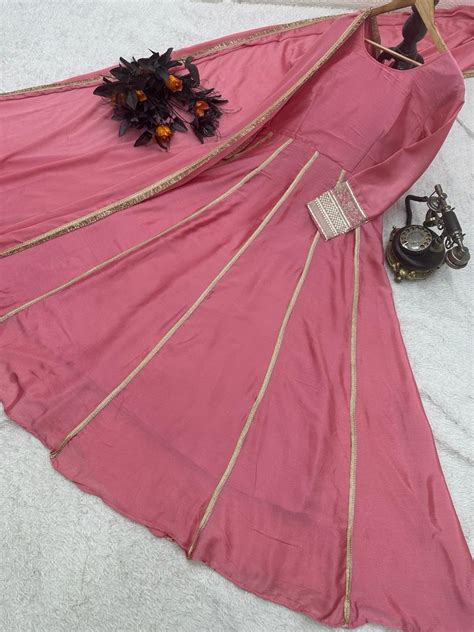 Amazing Coding Lace Work Dusty Pink Color Gown - Clothsvilla