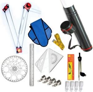 Book birds Engineering Kit (Set Squares, Protractor, Drawing Clips Etc ...