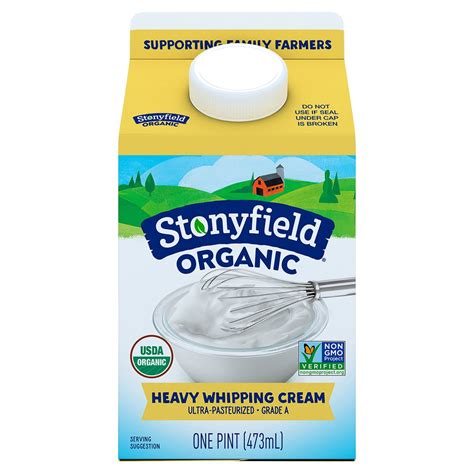 Stonyfield Organic, Organic Heavy Whipping Cream, Ultra Pasteurized ...