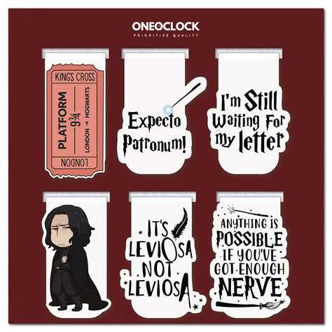 Harry Potter The Hogwarts Collection Magnetic Bookmarks Set of 6 ...