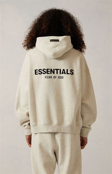 Essentials Fear Of God Light Oatmeal Hoodie | PacSun