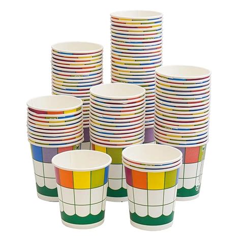 PARICOTT 200ml - 100 Cups | Square Printed Disposable Paper Cups | Use ...