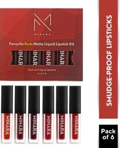 MINARA Matte Liquid Lipstick Pack of 6 - Reds - Price in India, Buy ...