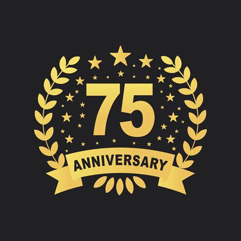 75 Anniversary celebration design, luxurious golden color 75 years ...