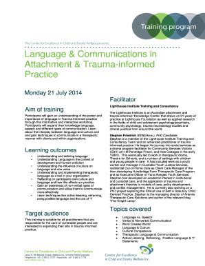 Fillable Online cfecfw asn Language Communications in Attachment Trauma ...