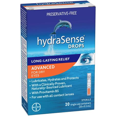 HydraSense Advanced Eye Drops 20 Count, Preservative Free, With ...