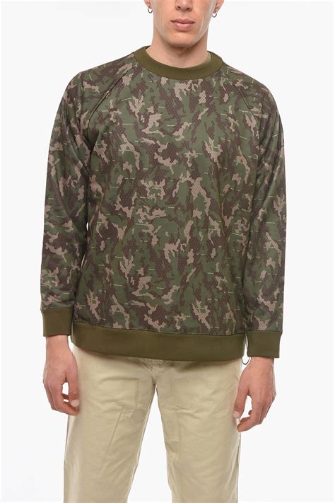White Mountaineering Crew Neck Cuffed Camouflage Sweatshirt men ...