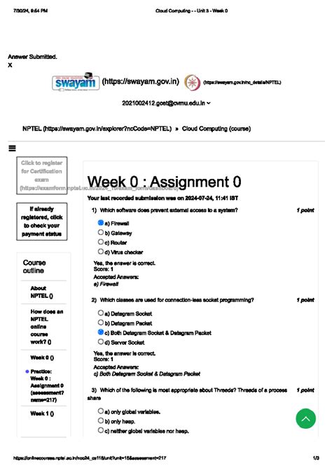 Week00 - week0 assignment - 9:54 PM Cloud Computing Unit 3 Week 0 ...