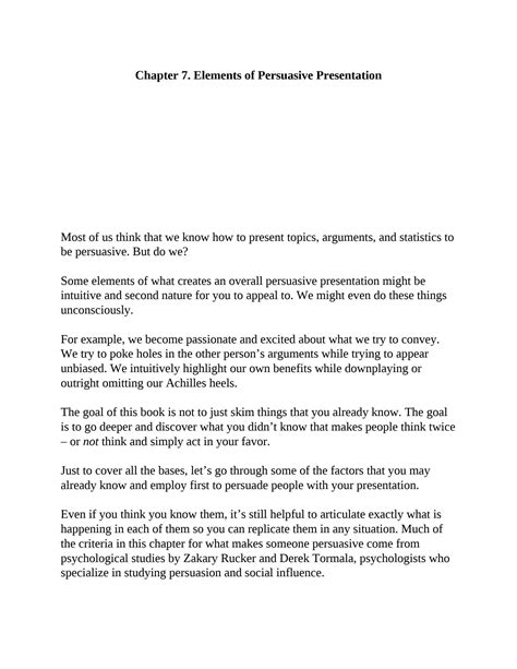 SOLUTION: Persuasion tactics elements of persuasive presentation - Studypool