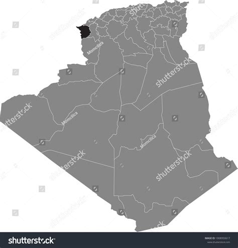 Black Location Map Algerian Tlemcen Province Stock Vector (Royalty Free) 1908950617 | Shutterstock