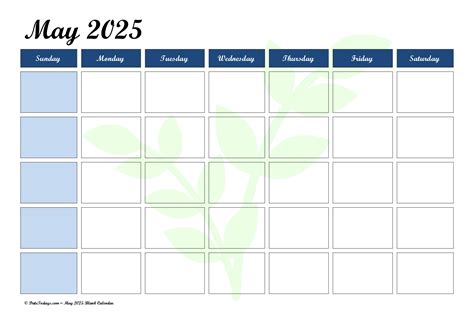 Printable Blank 2025 Calendar