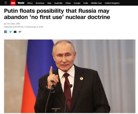美媒关注普京新表态：他提出俄放弃“不首先使用核武器”原则可能性
