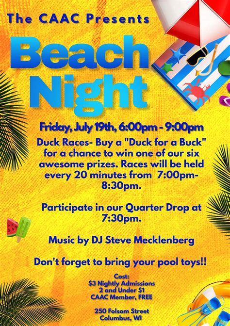 CAAC Beach Night , Columbus Area Aquatic Center, 19 July 2024 ...