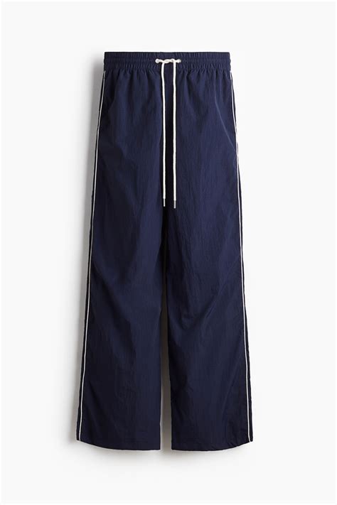 Nylon drawstring trousers - Dark blue - Ladies | H&M IN