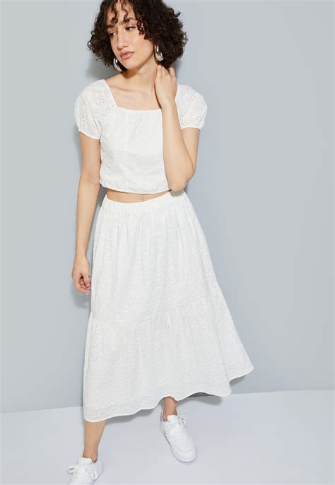 Buy URB_N Women Schiffli Cropped Top Online at just Rs. 699.0 ...