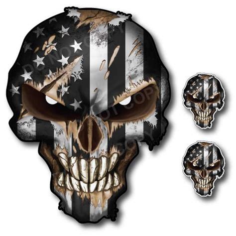 Buy Skull with Reflective Eyes American Vinyl Decal Stickers Car Truck ...