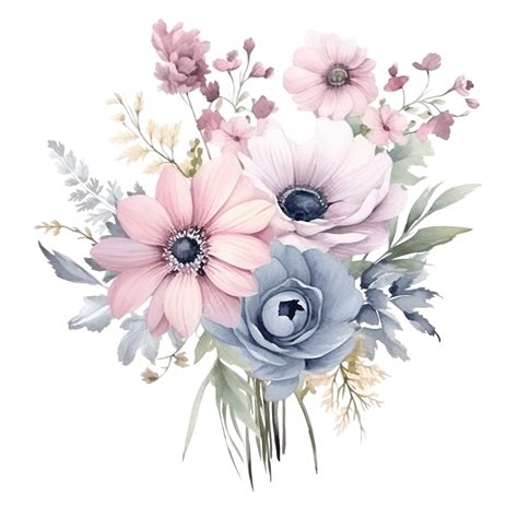 Bunch Of Flowers Pastel Watercolor Style, Art, Celebration, Colorful ...