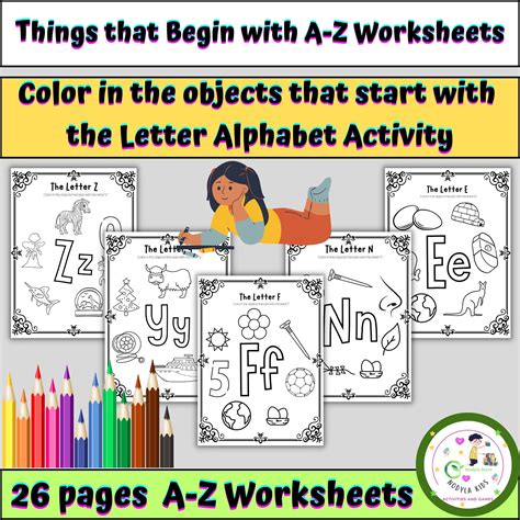 Things that Begin with A-Z Worksheets | Color things that start with ...