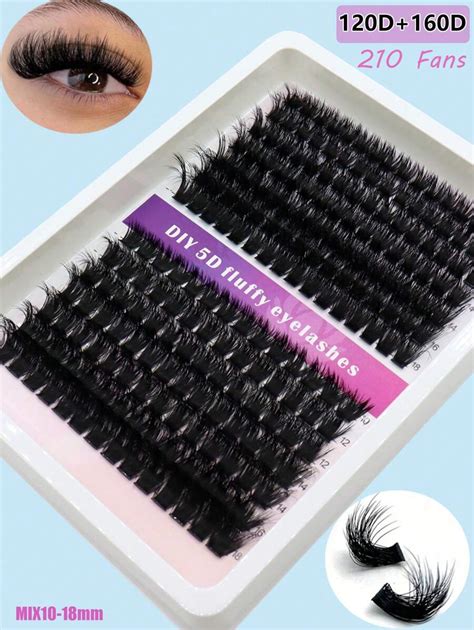 14 Rows 280 Cluster Segmented Flower Mink Black Curly Fluffy Lush 10 ...