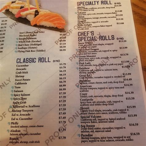 Menu at Sake Japanese House restaurant, Mebane