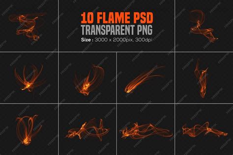 Premium PSD | Flame isolated brush