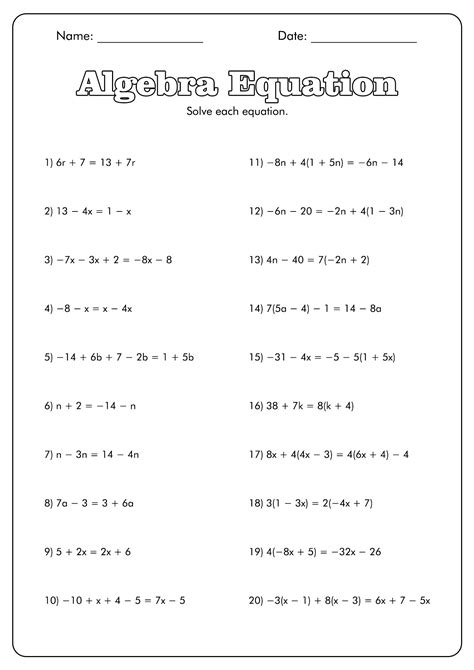 13 Hard Math Equations Worksheets - Free PDF at worksheeto.com