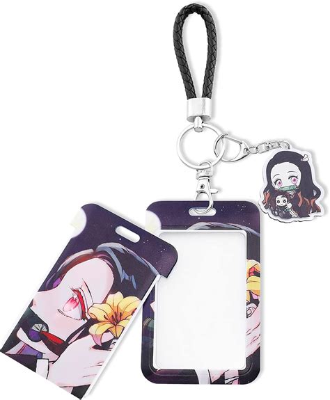 Buy Demon Slayer Keychain ID Badge Key Chain with ID Card Holder ...