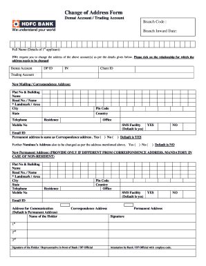 How To Change Address In Hdfc Securities Online - Fill and Sign ...