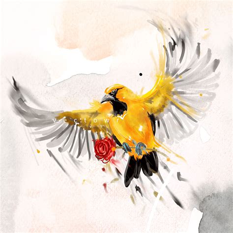 Watercolor bird on Behance