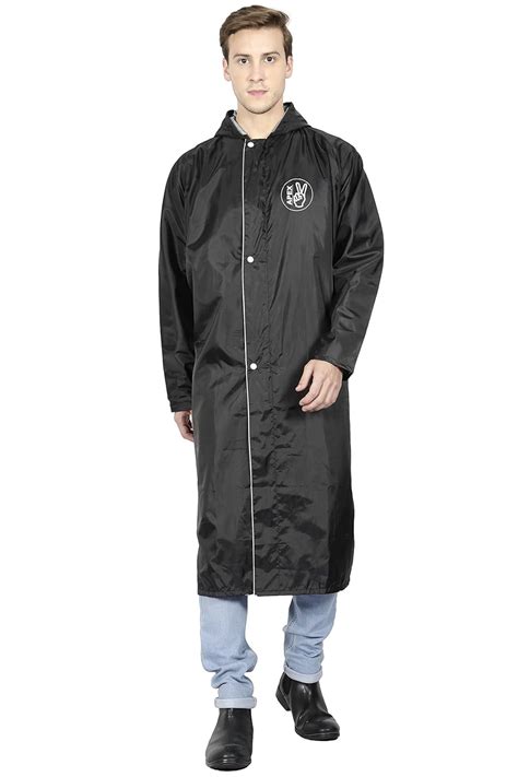FabSeasons Black Extra Large (XL) Unisex Waterproof Long/Full Raincoat ...
