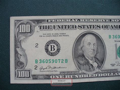 1981 100 Dollar Bill