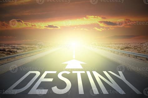 Destiny word on a road and sunset sky 21573486 Stock Photo at Vecteezy