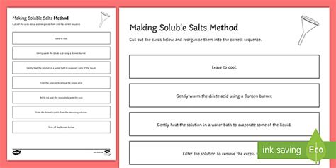 Making Soluble Salts Method Sequencing Cards (teacher made)