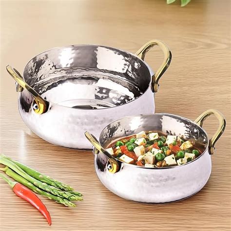 Buy UMAI Stainlesss Steel Serveware Set of 2 (400ml & 800ml) | Hammered ...
