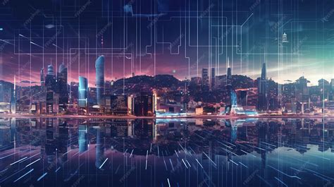 Premium AI Image | Abstract technological background with a large ...