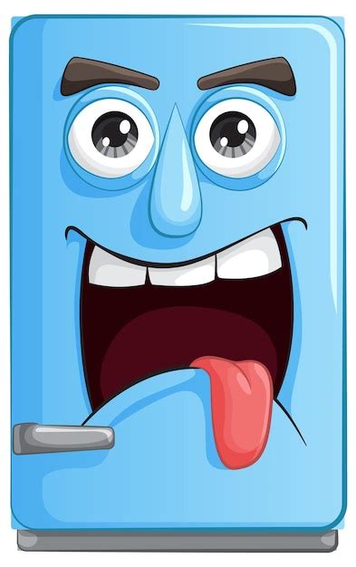 Onbeleefde cartoon koelkast illustratie | Gratis Vector