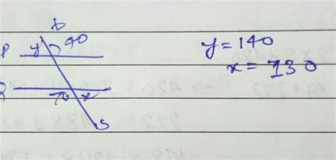 If line p is parallel to line q. Line t and line s are transversals ...