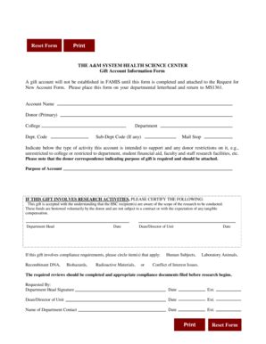 Fillable Online tamhsc Gift Form 98-2 - Texas AM Health Science Center ...