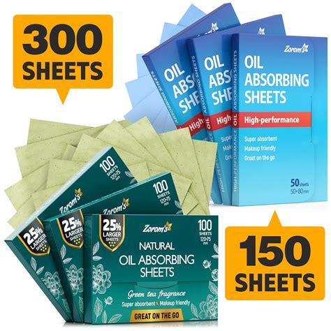 Amazon.com : Blotting Paper for Oily Skin - 450 Blotting sheets - 300 Green Tea Blotting Sheets ...