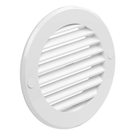 Buy HVAC OV 5 Inch Round Air Vent ABS Louver Grille Cover White Soffit ...
