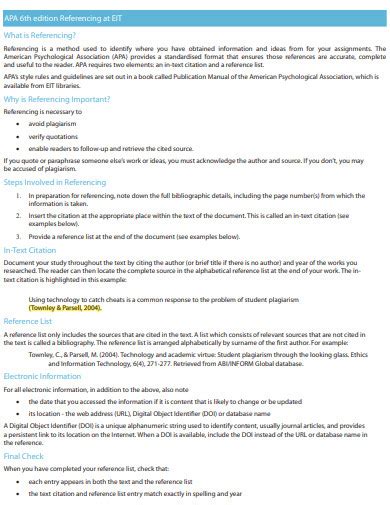 Image result for APA 6 Edition Format