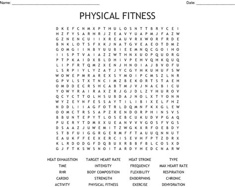 Exercise Word Search Printable 的图像结果
