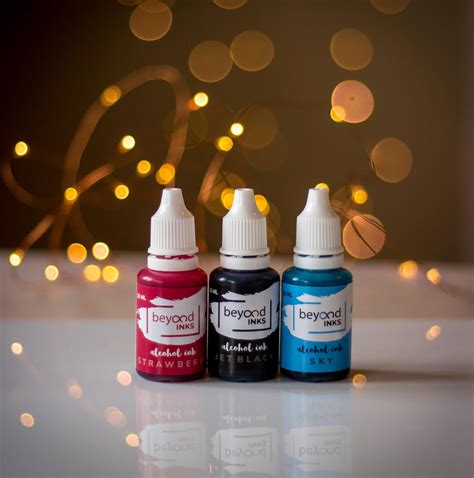 Alcohol Ink Pack #4 (Keto Version) - Sky, Strawberry & Jet Black